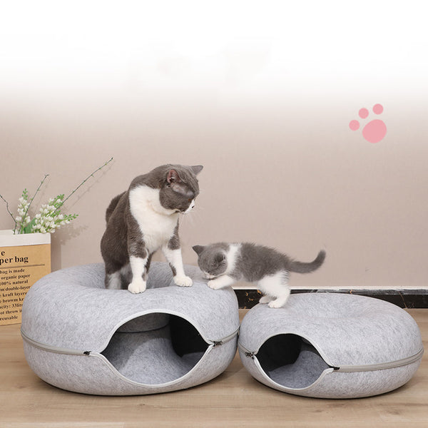 KittyKat Donut Bed & Tunnel™ - Een knus bed én vermaak in één!