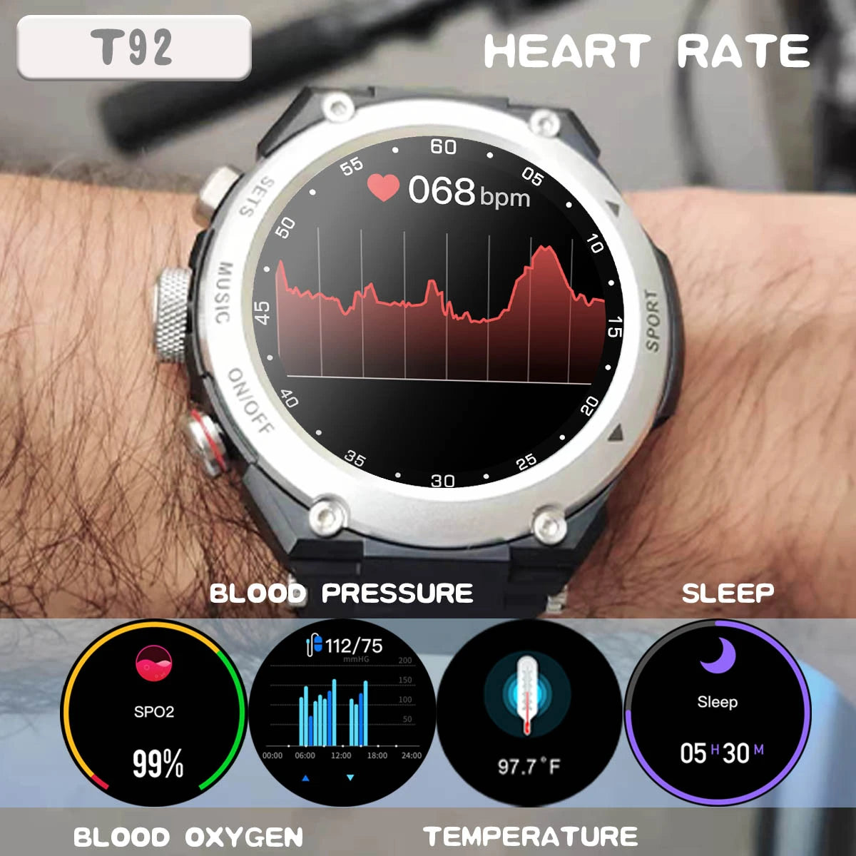 Pegasus™| Sports Smartwatch Blijf op de hoogte van uw gezondheid