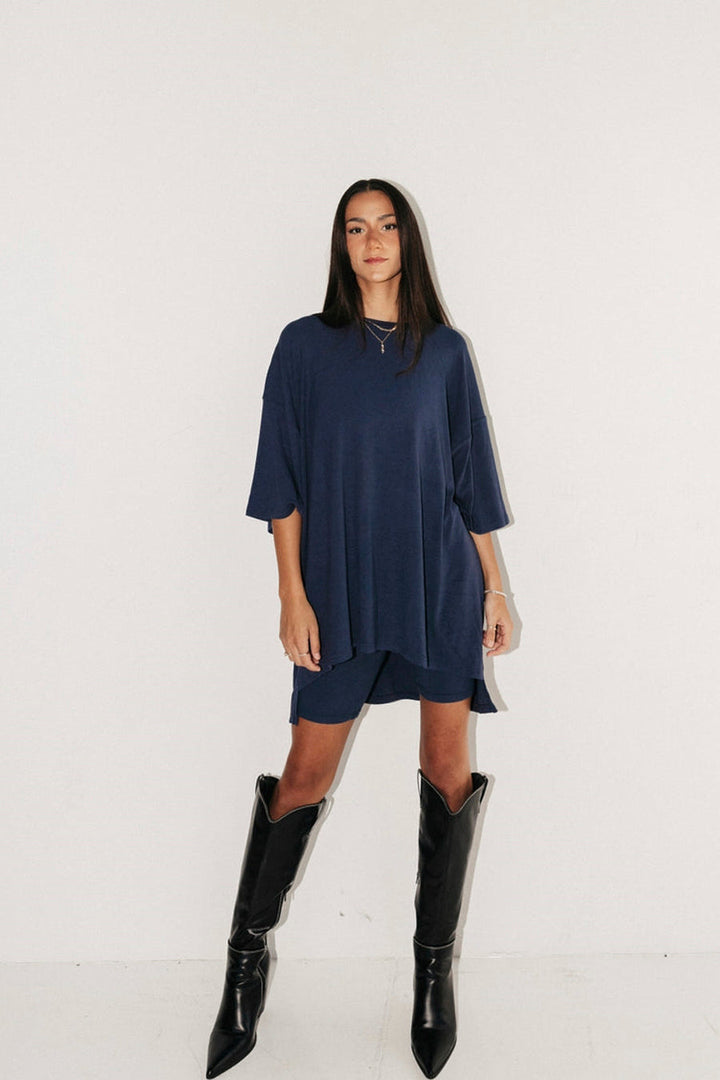 Silsy™ - Oversized T-shirt en biker short set