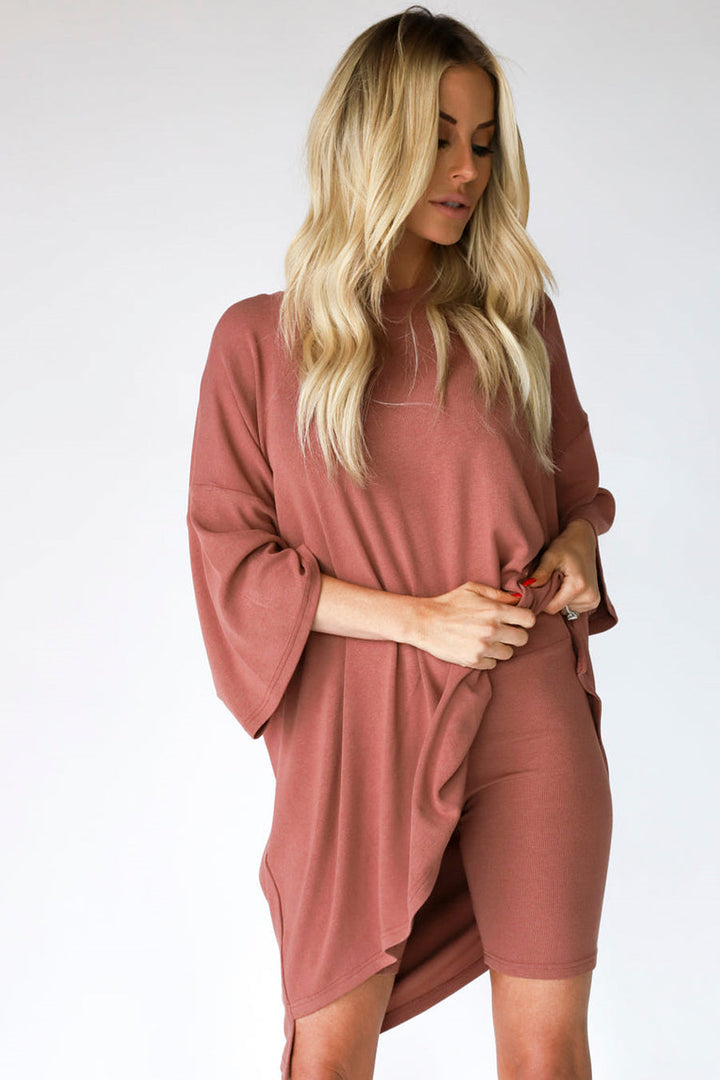 Silsy™ - Oversized T-shirt en biker short set