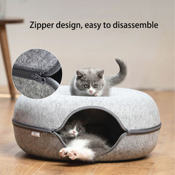 KittyKat Donut Bed & Tunnel™ - Een knus bed én vermaak in één!