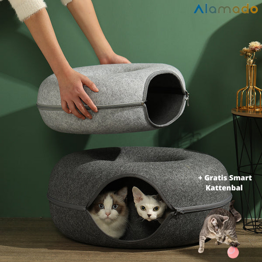 KittyKat Donut Bed & Tunnel™ - Een knus bed én vermaak in één!