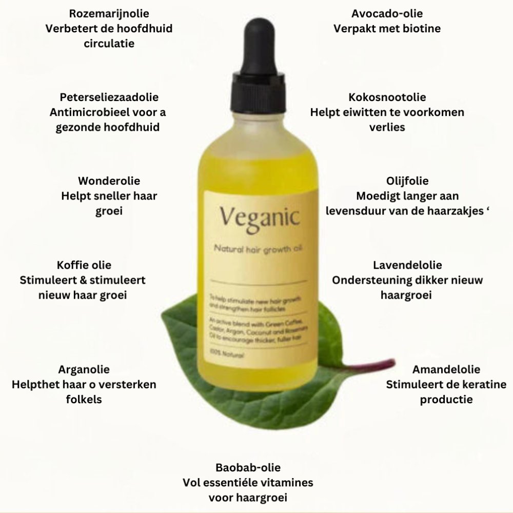 Veganic Natuurlijke Haargroei Olie | 1+1 Gratis!